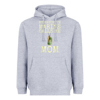 Heather Grey my favorite marine calls me mom Heavyweight Hoodie - linhVisuals