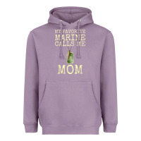 Lavender my favorite marine calls me mom Heavyweight Hoodie - linhVisuals