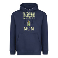 Navy my favorite marine calls me mom Heavyweight Hoodie - linhVisuals