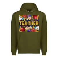 Army Green Western Teacher Black And Glitter Premium Hoodie - LillyAllenDesigns