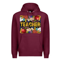 Burgundy Western Teacher Black And Glitter Premium Hoodie - LillyAllenDesigns