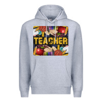 Heather Grey Western Teacher Black And Glitter Premium Hoodie - LillyAllenDesigns