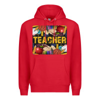 Red Western Teacher Black And Glitter Premium Hoodie - LillyAllenDesigns