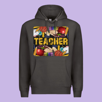 Western Teacher Black And Glitter Premium Hoodie Designed By Lillyallendesigns