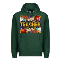 Sports Green Western Teacher Black And Glitter Premium Hoodie - LillyAllenDesigns