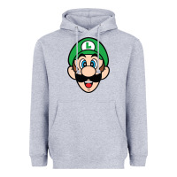 Heather Grey luigi Heavyweight Hoodie - linhVisuals