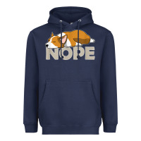 Nope Lazy Corgi Heavyweight Hoodie | Teevron