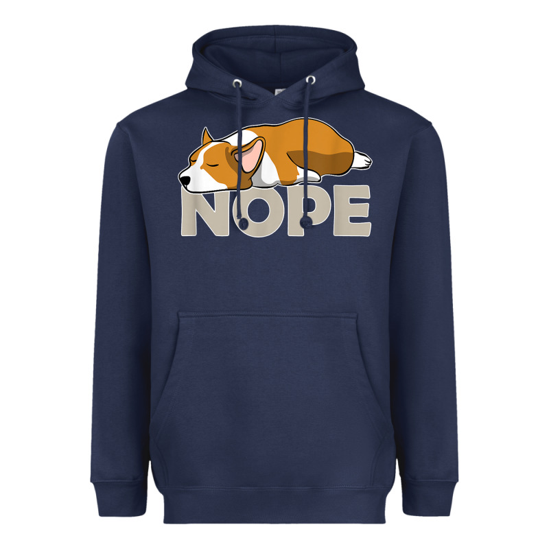 Nope Lazy Corgi Heavyweight Hoodie by linhVisuals | Teevron