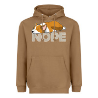 Toasted Coconut nope lazy corgi Heavyweight Hoodie - linhVisuals