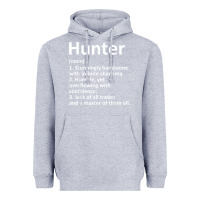 Heather Grey hunter definition personalized name funny birthday gift idea t shirt Heavyweight Hoodie - linhVisuals