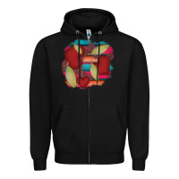 Black heart and serape patches Zipper Hoodie - AdoDesignShop