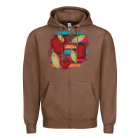 Chestnut heart and serape patches Zipper Hoodie - AdoDesignShop