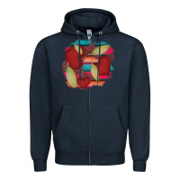 Navy heart and serape patches Zipper Hoodie - AdoDesignShop