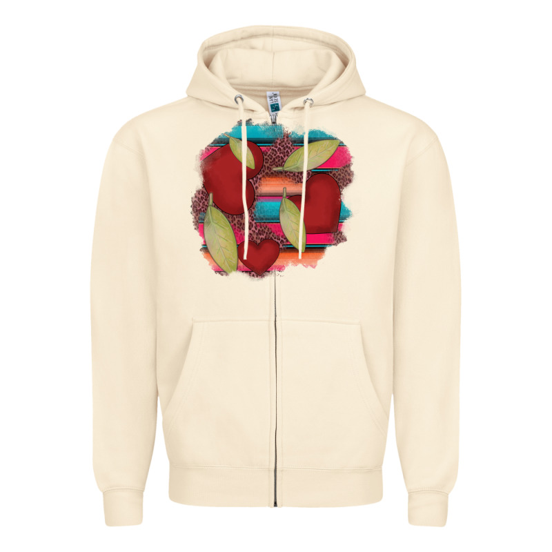 Heart And Serape Patches Zipper Hoodie by AdoDesignShop | Teevron