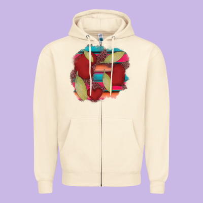 Heart And Serape Patches Zipper Hoodie Designed By Adodesignshop