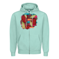 Seafoam heart and serape patches Zipper Hoodie - AdoDesignShop
