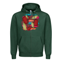 Sports Green heart and serape patches Zipper Hoodie - AdoDesignShop