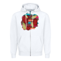 White heart and serape patches Zipper Hoodie - AdoDesignShop