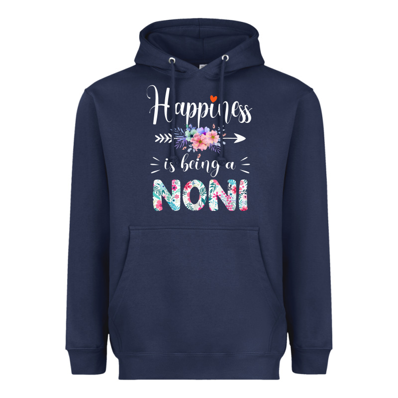 Happiness Is Being A Noni Ever Women Floral Decor Heavyweight Hoodie by linhVisuals | Teevron