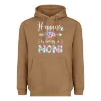 Toasted Coconut happiness is being a noni ever women floral decor Heavyweight Hoodie - linhVisuals