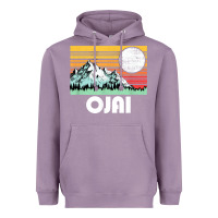 Lavender ojai california mountains & sun retro 80s graphic Heavyweight Hoodie - linhVisuals
