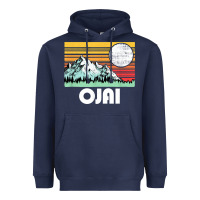 Navy ojai california mountains & sun retro 80s graphic Heavyweight Hoodie - linhVisuals