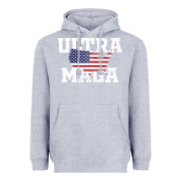 Heather Grey ULTRA MAGA Heavyweight Hoodie - linhVisuals