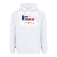 White ULTRA MAGA Heavyweight Hoodie - linhVisuals
