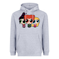 Heather Grey power puff girls Heavyweight Hoodie - linhVisuals