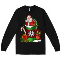 Black Christmas Santa Claus Coffee Cup Long Sleeve Tee - FaDigitalArtStudio