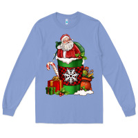Colony Blue Christmas Santa Claus Coffee Cup Long Sleeve Tee - FaDigitalArtStudio