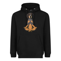 Black yoga fitness bluetick coonhound dog 363 bodybuilding Heavyweight Hoodie - linhVisuals