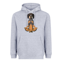 Heather Grey yoga fitness bluetick coonhound dog 363 bodybuilding Heavyweight Hoodie - linhVisuals