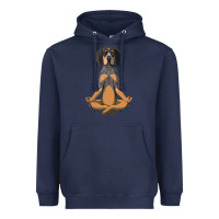 Navy yoga fitness bluetick coonhound dog 363 bodybuilding Heavyweight Hoodie - linhVisuals