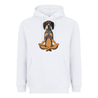 White yoga fitness bluetick coonhound dog 363 bodybuilding Heavyweight Hoodie - linhVisuals