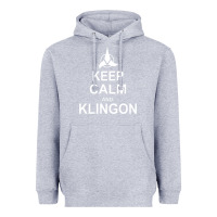 Heather Grey keep calm and klingon Heavyweight Hoodie - linhVisuals
