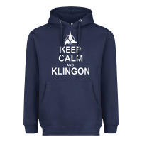 Navy keep calm and klingon Heavyweight Hoodie - linhVisuals