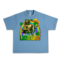 Pebble Blue luckysaurus St. Patricks Day Urban Heavy Tee - FaDigitalArtStudio