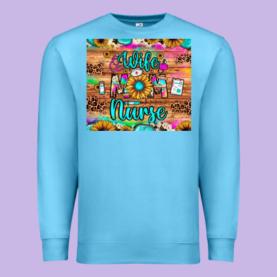 Wife Mom Nurse Premium Sweatshirt Designed By Jahusdesignshop