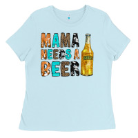 Baby Blue Mama Needs a Beer Ladies Tee - CowCowDesign