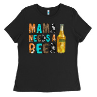 Black Mama Needs a Beer Ladies Tee - CowCowDesign