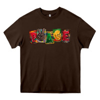 Chocolate Brown peace juneteenth Heavy Core Tee - CowGirlArtShop