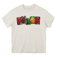 Cream peace juneteenth Heavy Core Tee - CowGirlArtShop