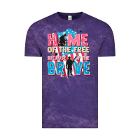 Cloud Purple Home of the free because of the brave Vintage Tee - FaDigitalArtStudio