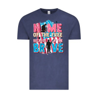 Vintage Denim Home of the free because of the brave Vintage Tee - FaDigitalArtStudio