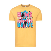 Vintage Mustard Home of the free because of the brave Vintage Tee - FaDigitalArtStudio
