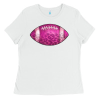 White american football pink Ladies Tee - CowCowDesign