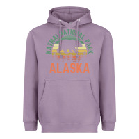 Lavender katmai national park alaska bear hiking travel nature retro pullover h Heavyweight Hoodie - linhVisuals