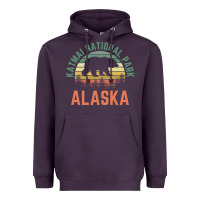 Katmai National Park Alaska Bear Hiking Travel Nature Retro Pullover H Heavyweight Hoodie | Teevron
