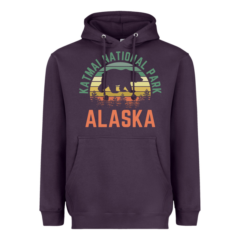 Katmai National Park Alaska Bear Hiking Travel Nature Retro Pullover H Heavyweight Hoodie by linhVisuals | Teevron